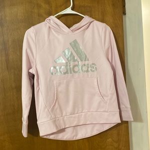 Adidas pink hooded sweatshirt.